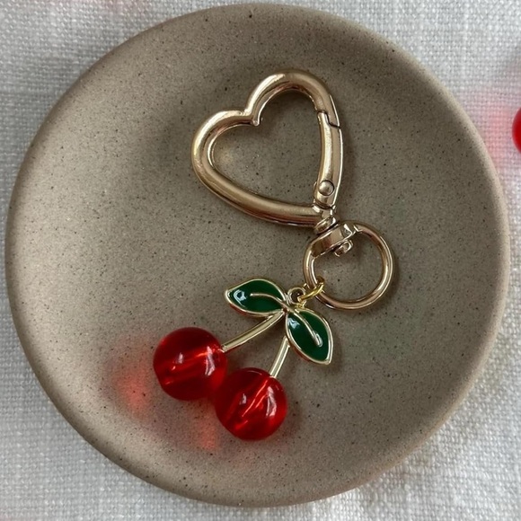 Accessories - Mini Cherry Heart Keychain